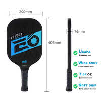 Raquette de pickleball en fibre de carbone personnalisée, professionnelle, légère, 16 mm, avec balles de pickleball