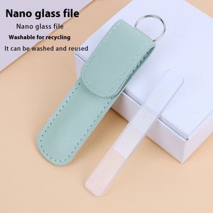 Lima de uñas de vidrio fabricada en fábrica, estuche de cuero, herramienta para uñas, logotipo personalizado, lima de uñas de vidrio - Product Image 4