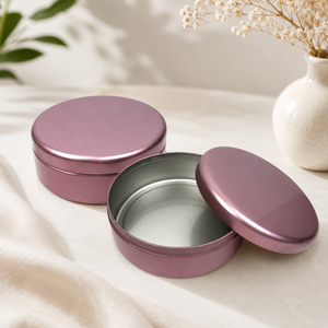 Ready Stock Round Food‑Safe Tinplate <b>Box</b> Matte Metallic Surface <b>Metal</b> Packaging Container For Food Candle Wax - Product Image 1