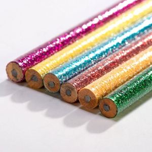Crayon en bois écologique HB avec gomme, poudre de paillettes, graphite, fournitures scolaires pour enfants, crayons fantaisie standard - Product Image 4