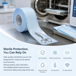 Degao <b>Blue</b> Medical <b>Paper</b>-Plastic Heat Sealing Sterilization <b>Roll</b> EO Steam Dental Instrument Packaging Reel - Product Image 2
