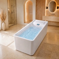 Baignoire de récupération tout-en-un en acrylique blanc premium avec refroidisseur intégré pour la récupération à domicile et la relaxation musculaire