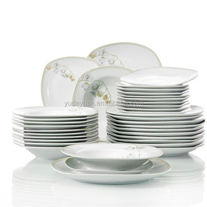 Usine en gros 30 pièces en céramique fine porcelaine moderne service <span class=keywords><strong>de</strong></span> <span class=keywords><strong>vaisselle</strong></span> Logo personnalisé carré assiette florale <span class=keywords><strong>pas</strong></span> <span class=keywords><strong>cher</strong></span> <span class=keywords><strong>vaisselle</strong></span> excellente - Product Image 3