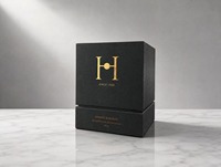 Boîte cadeau carrée rigide en carton noir mat personnalisée avec pelliculage mat et logo en feuille d'or – Emballage écologique en carton premium pour