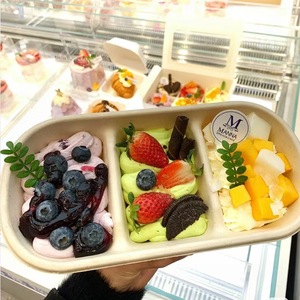 Boîte à bento à trois compartiments en canne à sucre, portable, écologique, pour tous les âges - Product Image 2