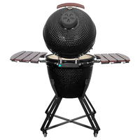 Baja telur BBQ 21 inci besar hitam keramik Kamado 26 inci telur Asador De karbon BBQ Grill baja luar ruangan logam arang barbekyu Rumah