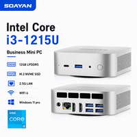 Mini PC Intel Core I3-1215U, 12GB LPDDR5, 1TB SSD, WiFi 6, 4K UHD, Windows 11 Pro, Computadora de Oficina para Negocios MQI12