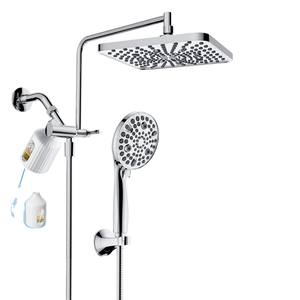 Shower <b>Set</b> 10 Inch <b>Square</b> Overhead With Pressurized Handheld 8 Functions Filter Portable Convenient - Product Image 3