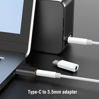 Adaptateur USB-C Type C vers prise casque 3,5 mm (lot de 2) – Prise en charge de l'écoute, des appels et de la télécommande pour iPhone 16/Smartphone/Tablette – ABS