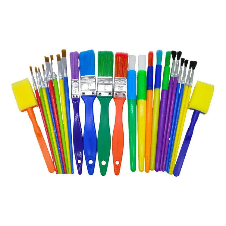 Flat Paint Brushes Acrylic Handle Flat Paint Brush Watercolor For Kids Painting