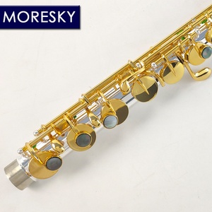Flûte alto MORESKY 16 trous, clés G, plaqué argent/or, avec deux embouchures - Product Image 6