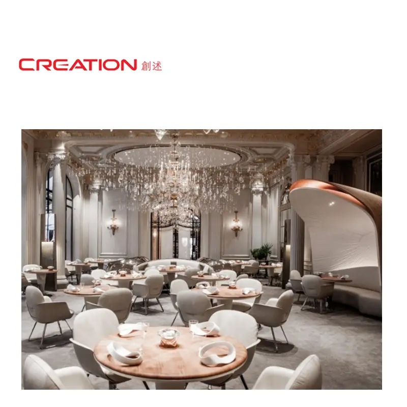 Paris charmant Athenee hôtel place Style de luxe chêne mobilier de salon d'hôtel en bois massif pour la restauration