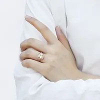 MuShan Sieraden 925 Sterling Zilveren Ringen Bands Verlovingsring 7A Zirconia Valentijn Moderne Verjaardag Vrouwen Gift