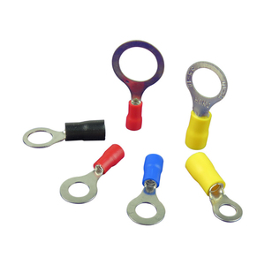 Brass <b>Circle</b> Cable Lug Wire Crimp Connector Electric Stamping Round Terminal Insulated <b>Ring</b> Spade Terminal - Product Image 1