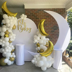Soporte para Fondo de Fotografía con Forma de Media Luna de 6.5 pies con Cubierta Personalizada, Arco de Media Luna de Aluminio de 32 mm para Decoración de Bodas y Baby Showers - Product Image 6