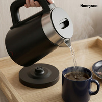 Bouilloire électrique sans fil en acier inoxydable 304, 0,8 L, sans BPA, double paroi, arrêt automatique, base rotative à 360°, pour usage hôtelier, colorée
