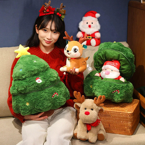 Set Mainan Boneka Natal Grosir Santa Rusa Kutub Boneka Imut Bantal Pohon Natal Lipat Hadiah Boneka untuk Dekorasi Natal - Product Image 1