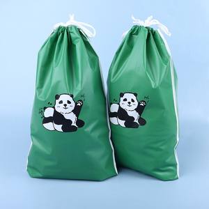 Sac d'emballage portable à cordon de serrage, sac de rangement pour vêtements, serviettes et chaussettes, motif panda vert mignon, en PE dépoli, protection solaire, direct fabricant - Product Image 3