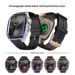 Luxury Silicone <b>Watch</b> Strap and Zinc Ally <b>case</b> for Apple <b>Watch</b> SE 44mm 45mm Series 10/11 46mm Zinc Alloy Pin Buckle <b>Watch</b> Band - Product Image 4