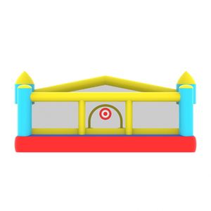 Château gonflable durable et adapté aux enfants de 3 à 8 ans, avec toboggan, zone de saut et panier de basket-ball - Product Image 1