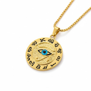 Collier avec pendentif œil d'Horus, symbole égyptien ancien, ton or et argent, bijoux unisexes, à porter au quotidien - Product Image 5
