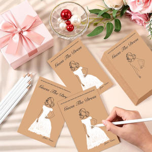 Juego de despedida de soltera de papel marrón fiesta de boda <span class=keywords><strong>Guess</strong></span> vestido de novia tarjeta de juego con bolígrafo <span class=keywords><strong>blanco</strong></span> DIY para colorear - Product Image 6