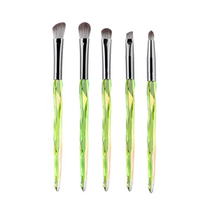 Ensemble de 5 pinceaux à paupières en fibres synthétiques <span class=keywords><strong>diamant</strong></span>ées, design dégradé coloré pour le maquillage des yeux et des sourcils - Product Image 3