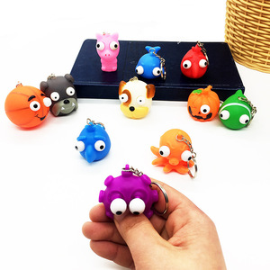 Llavero para apretar los ojos de los animales, juguete antiestrés - Product Image 1
