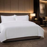 Parure de lit de luxe en coton égyptien, draps en satin de coton pur blanc pour hôtel