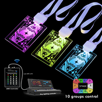 Badge LED en acrylique lumineux CR2032 avec cordon, gravure laser du logo pour événements