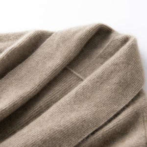Cappotto Lungo <span class=keywords><strong>da</strong></span> <span class=keywords><strong>Donna</strong></span> in <span class=keywords><strong>Lana</strong></span> Traspirante con Collo a Sciarpa e Cintura, Design Vintage a Coste per Autunno e Inverno - Product Image 3