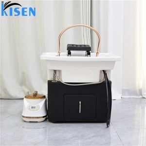 KISEN Fauteuil de lavage pour salon de beauté, avec bassin en céramique pour soins japonais de spa capillaire, hydrothérapie et massage - Product Image 4