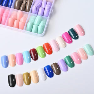 288 Pezzi <span class=keywords><strong>Unghie</strong></span> Finte Rosse e <span class=keywords><strong>Nere</strong></span>, Punte Francesi a <span class=keywords><strong>Mandorla</strong></span>, Copertura Completa, 12 Griglie, <span class=keywords><strong>Unghie</strong></span> Artificiali Corte a Pressione - Product Image 4