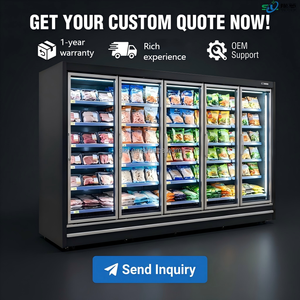 Congélateur <span class=keywords><strong>professionnel</strong></span> à compresseur externe -18°C ° C~-22 ° Congélateur vitrine électrique à 5 portes avec dégivrage automatique pour supermarché - Product Image 6