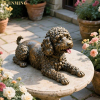 Statues de chien d'animaux en fonte de laiton publiques extérieures, sculptures de chien en cuivre coulé, sculptures d'animaux en bronze