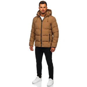 Winter 2026 Collection Functional Canvas Stand Anti-Bacterial Casual Cotton-<b>padded</b> Men's Puffer Jacket Embroidery Fleece Front - Product Image 1