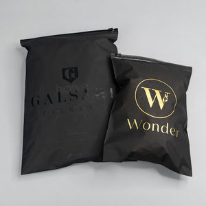Sacs en plastique translucides noirs à fermeture éclair pour vêtements, sous-vêtements et chaussettes, avec logo personnalisé - Product Image 1