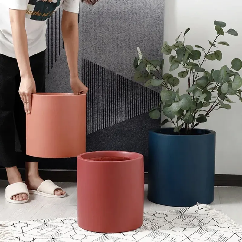 Persediaan Taman Dekoratif Nordik Mengilap, Pot Bunga Keramik Modern Pot Sukulen Dalam Ruangan
