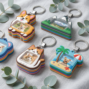 Llavero Personalizado con Foto Digital, Forma de Animal de Dibujos Animados, Plástico Multicapa, Souvenir Ligero con Diseño Irregular - Product Image 5