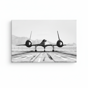 Impression sur toile monochrome SR-71 Blackbird, art mural moderne sur le thème de l'aviation, toile enveloppée - Product Image 2