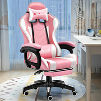 Chaise de jeu, chaise de bureau, chaise d'ordinateur, chaise ergonomique en cuir avec base pivotante et accoudoirs, confortable pour une utilisation prolongée