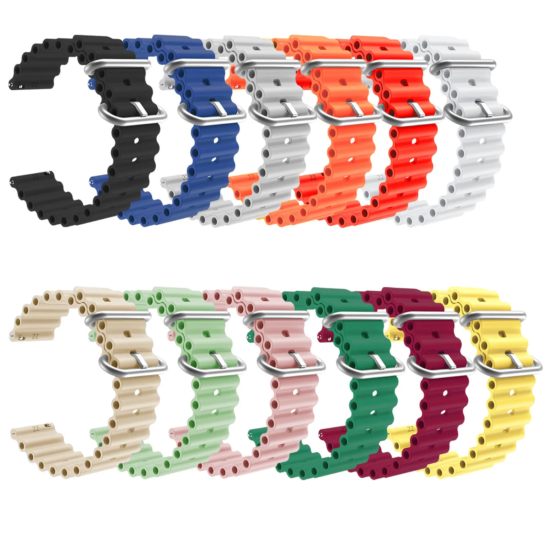 Forwelleny 20mm 22mm rubber Silicone Galaxy 4 5 Pro GT 3 Replacement watch Band Strap For Samsung huawei