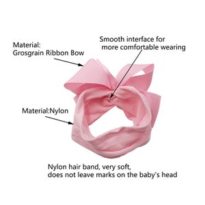 Diadema de 4 pulgadas con lazo acanalado, accesorios suaves para el cabello de niños, diadema de color sólido para bebé, bandas para el cabello estilo europeo y americano - Product Image 6