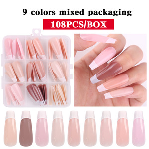 Classique 9 couleurs/boîte Style français doigt et <span class=keywords><strong>pied</strong></span> ongles conseils conception marque privée réutilisable étanche presse sur les ongles - Product Image 5