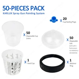 Copo para mistura de pintura de 600ml, kit completo de pintura descartável para pistola spray de ar