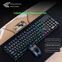 Clavier de jeu filaire mécanique véritable Power E Family GK100, ensemble de souris de jeu pour ordinateur portable et ordinateur de bureau