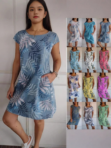 Abito Personalizzato Stile Hawaiano Estivo Senza Maniche, Gonna Corta alla <span class=keywords><strong>Moda</strong></span> per Spiaggia, Surf e Feste, Vestito a T-shirt per <span class=keywords><strong>Abbigliamento</strong></span> Femminile - Product Image 2