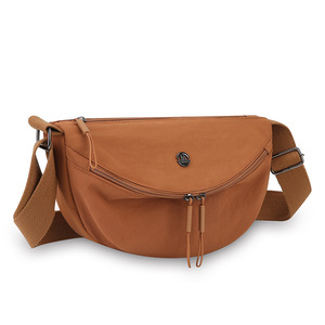 Women's Nylon Crossbody Bag Medium Zipper Casual Everyday Shoulder Bag Khaki Pink Caramel Black Fruit Green Off White - Product Image 3