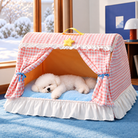 Lit-tente douillet pour chats et petits chiens, maisonnette intérieure pour chats, coussin moelleux, grotte de couchage, vente en gros OEM