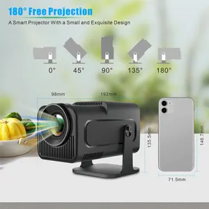 Hy320 Smart Projector With Mini LCD 10000 Lumens 1080P Home Video Portable Screen Android 11 LED Lamp Smart Projectors